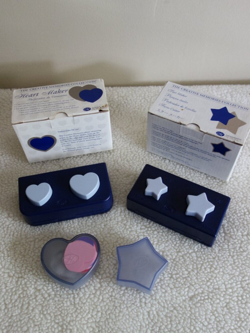 CREATIVE MEMORIES Star & Heart Maker Punches – in boxes